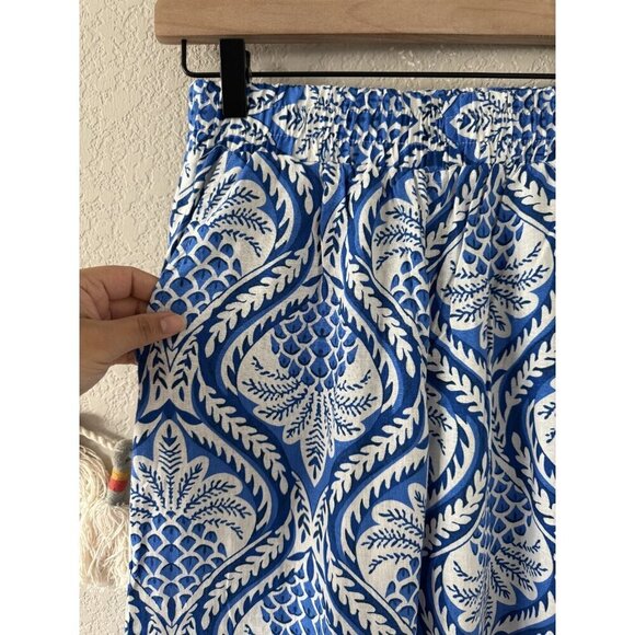 Panama Jack Linen Blend Pineapple Floral Wide Leg Pull On Pant Tropical Coastal - Picture 6 of 8